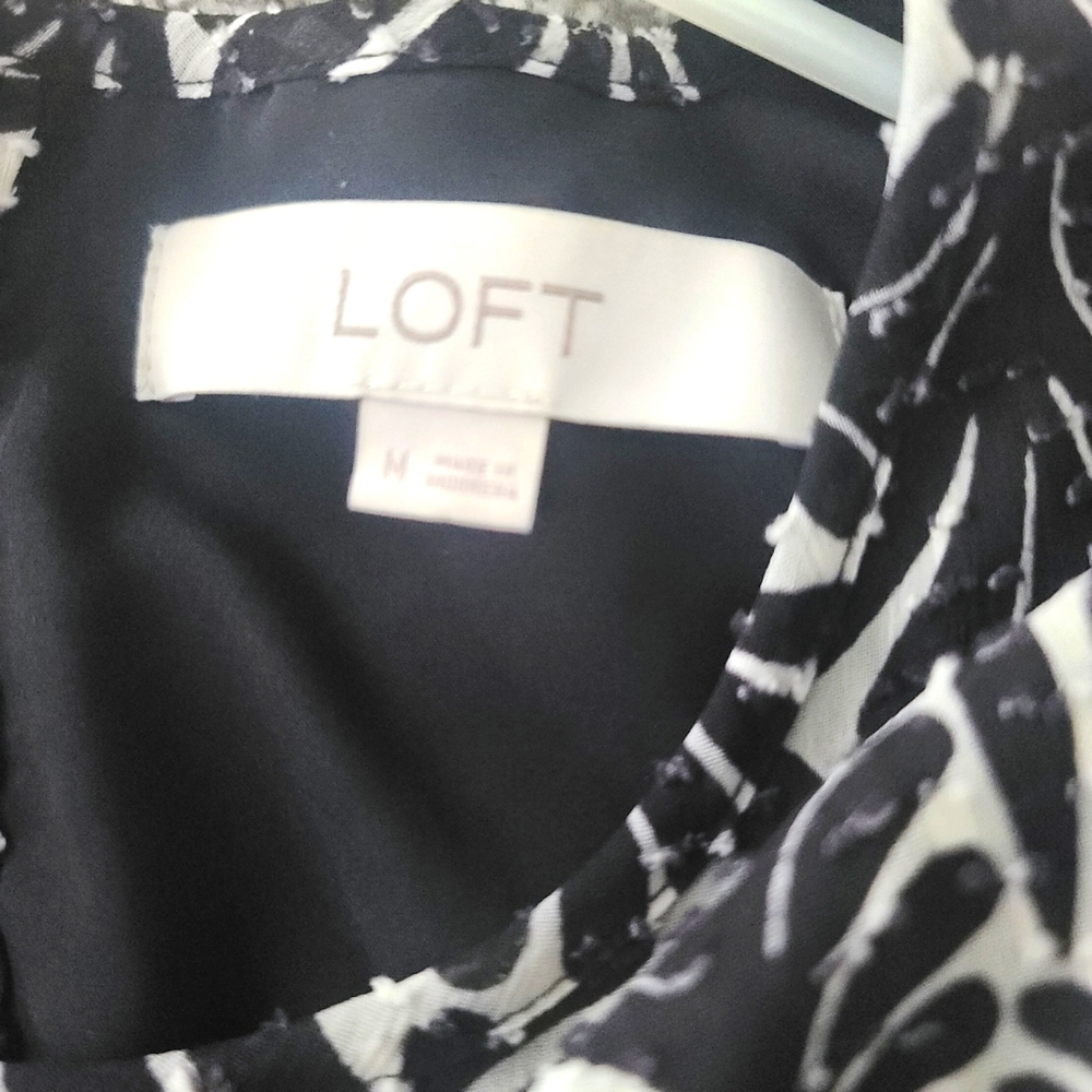 LOFT Black and White Dress